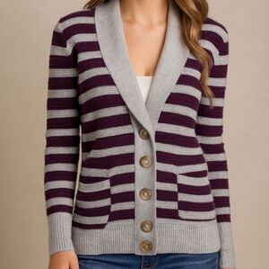 American Eagle plum gray waffle thermal cardigan size large